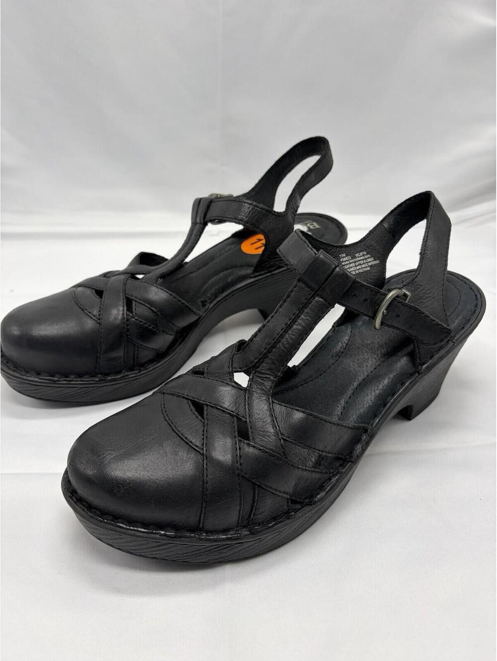 b.o.c Women's Sandals "Maple" Black Shoes Size 11 Leather Cushioned Y2K NEW